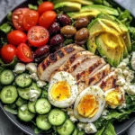 Mediterranean Power Salad with Grilled Chicken & Jammy Eggs