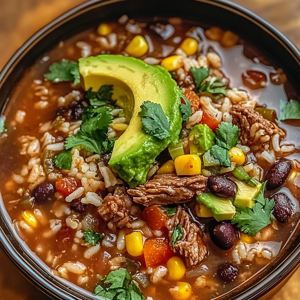Mexican Beef and Rice Soup