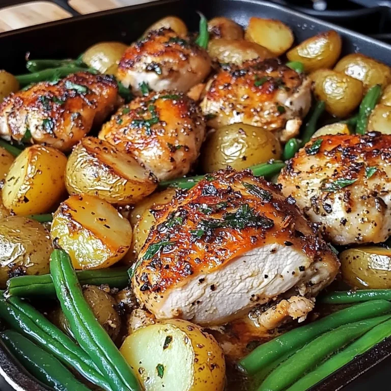 One-Pan Garlic Herb Chicken with Potatoes & Green Beans