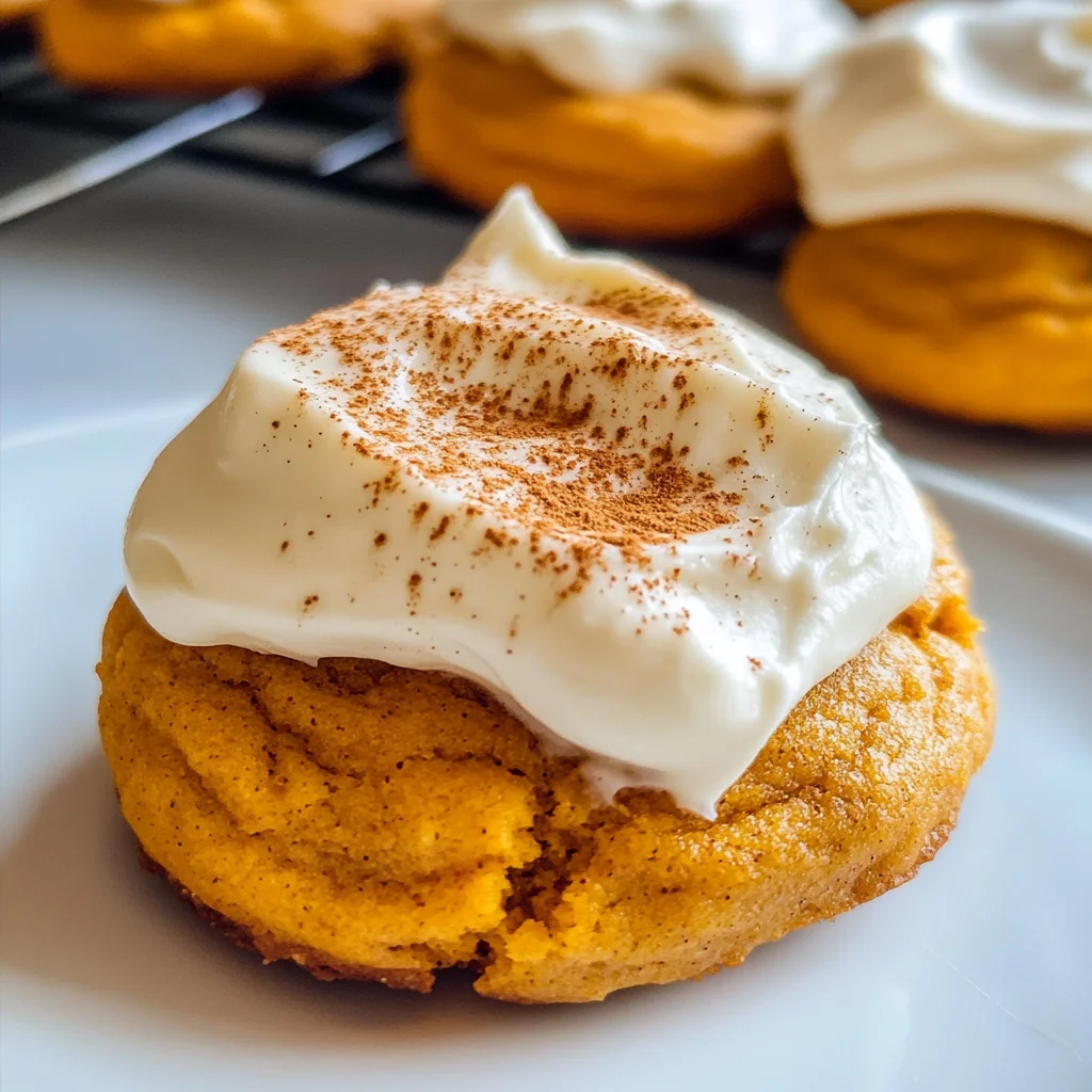 Pumpkin Cookies with Cream Cheese Frosting