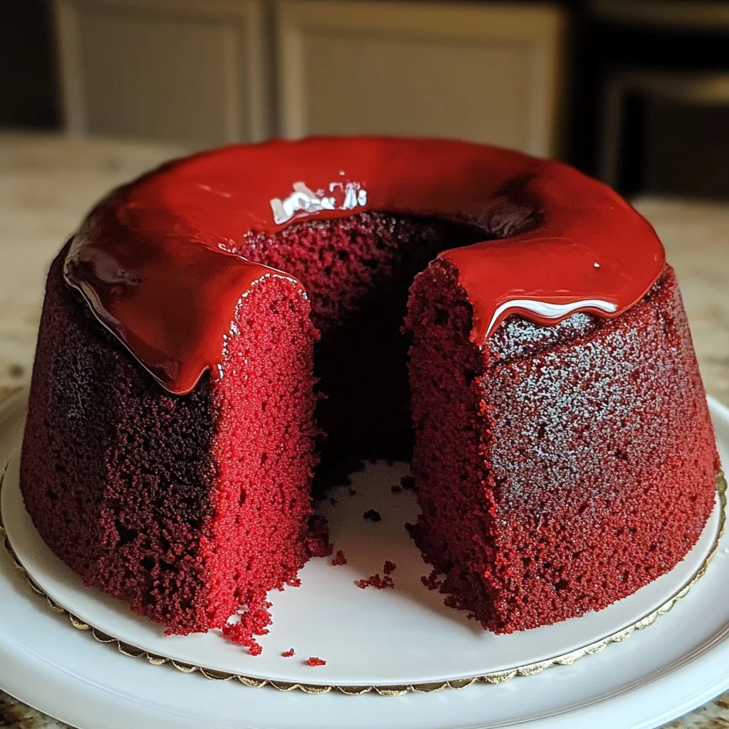 Red Velvet Pound Cake with Cream Cheese Glaze
