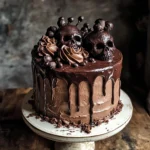 Vegan Chocolate Layer Skull Cake