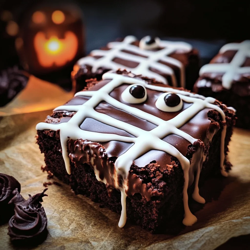spooky mummy brownies