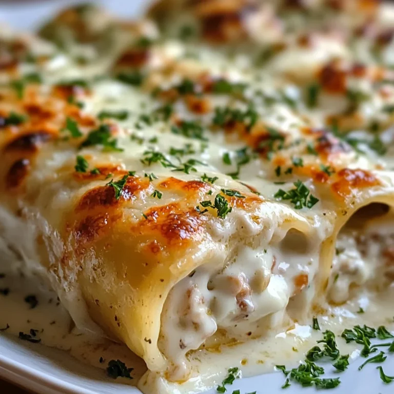Chicken Alfredo Lasagna Rolls