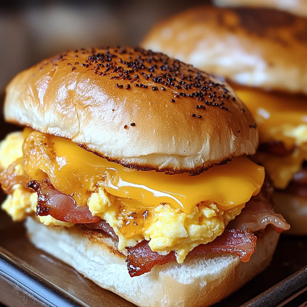 Crack Breakfast Sliders (Turkey Bacon Egg & Cheese)