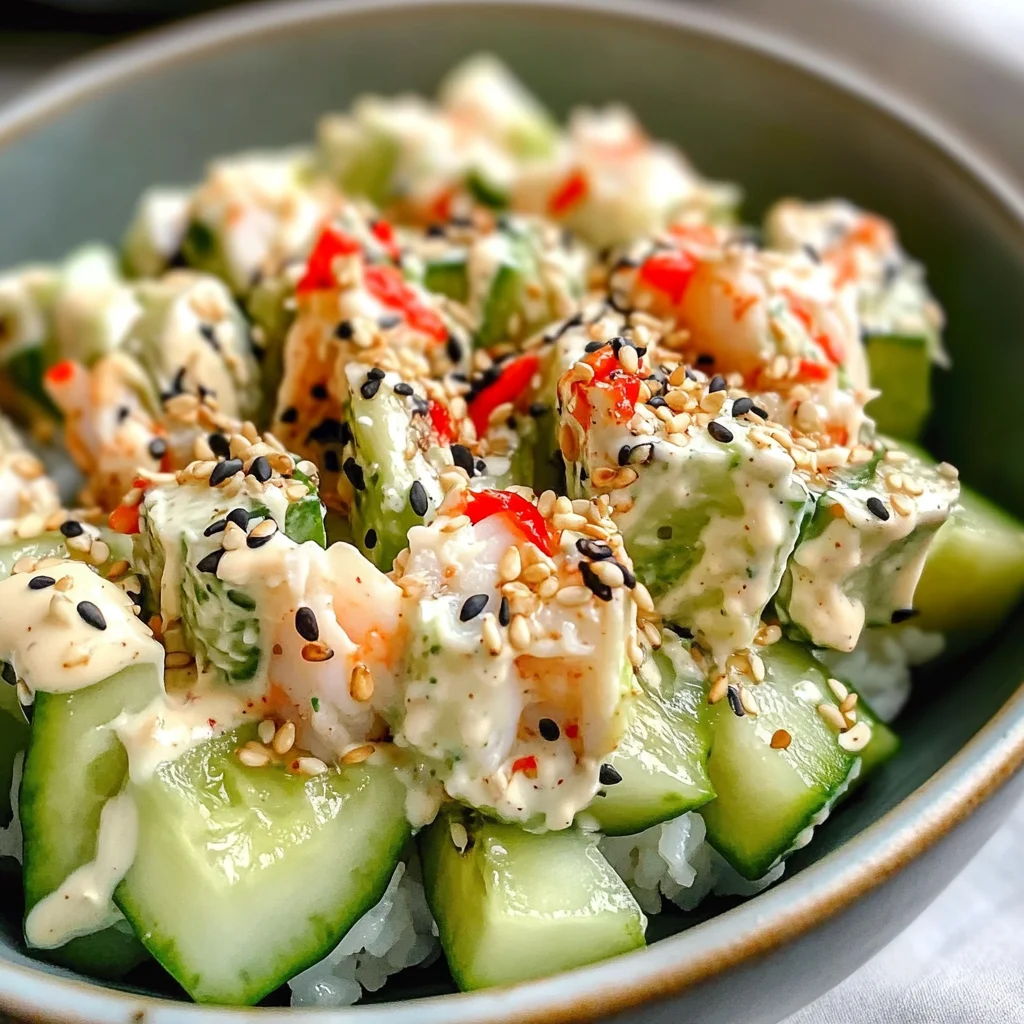 Easy California Roll Cucumber Salad