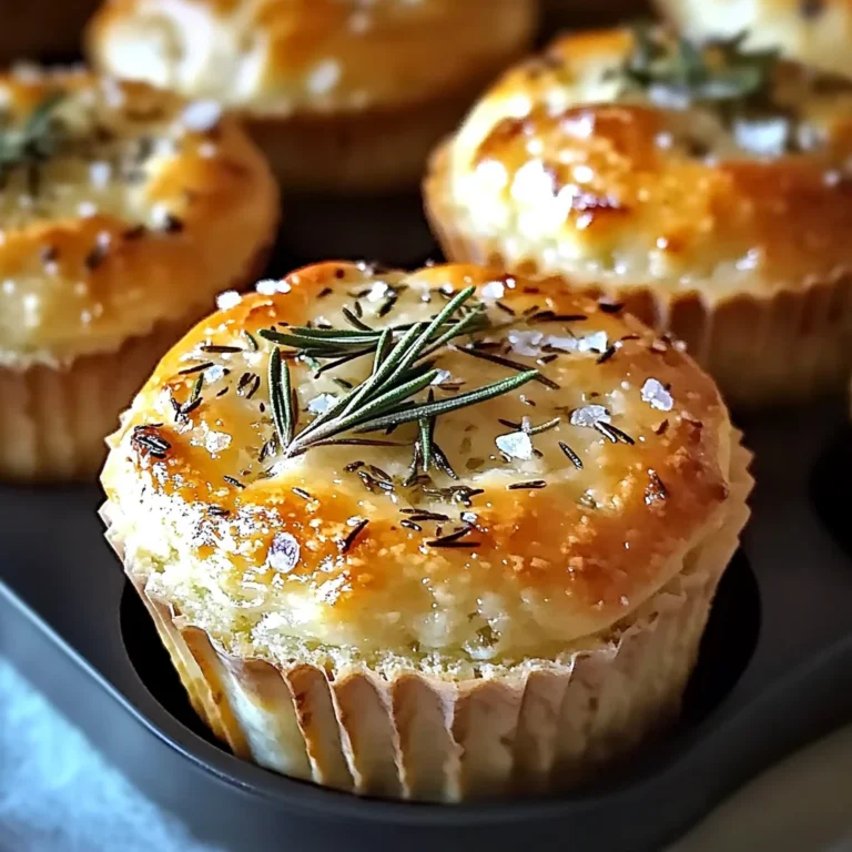 Easy Garlic Rosemary Focaccia Muffins
