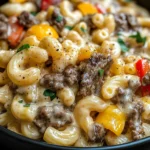 High-Protein Creamy Philly Cheesesteak Mac & Cheese