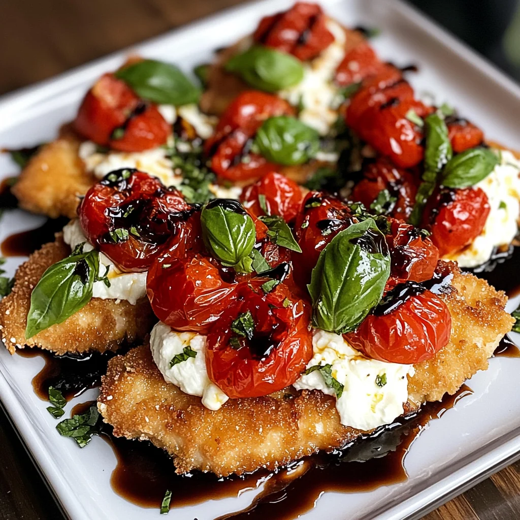 Italian Basil Chicken Cutlets with Tomato and Burrata Topping