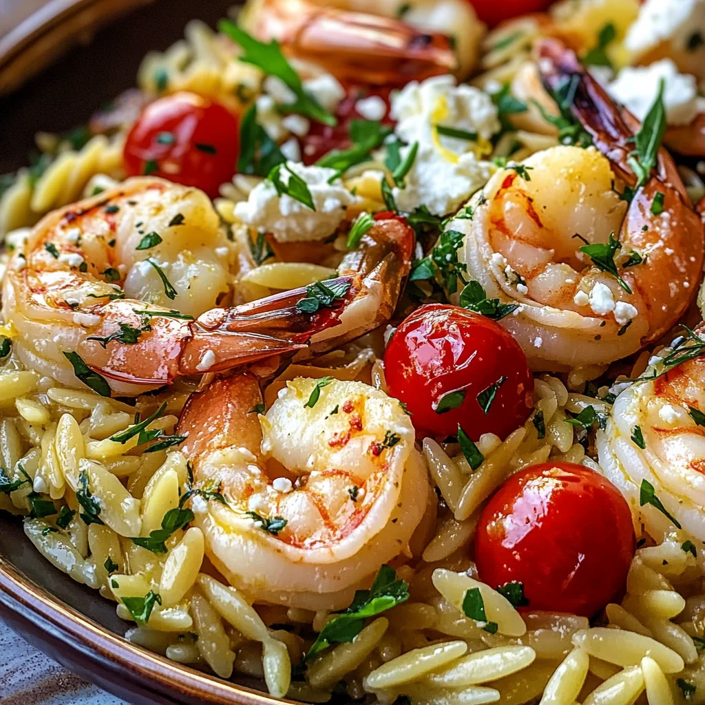 Lemon Feta Orzo Shrimp