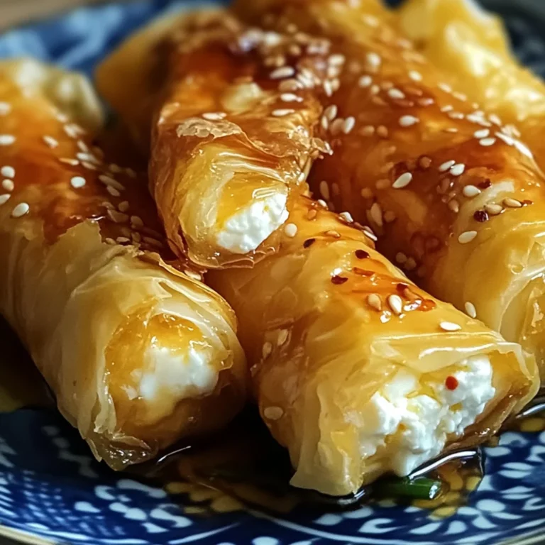 Oven Fried Feta Rolls with Chili Honey