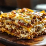 Parmesan Garlic Turkey Bacon Cheeseburger Lasagna Recipe