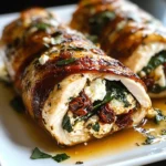 Rolled Up Chicken with Feta, Spinach, and Sun-Dried Tomatoes