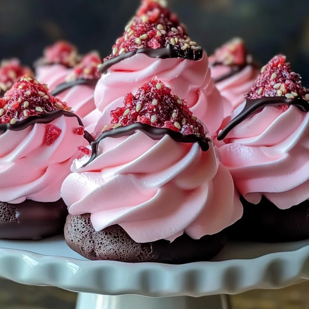 Chocolate Dipped Strawberry Meringues