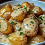 Easy Creamy Garlic Sauce Baby Potatoes Recipe