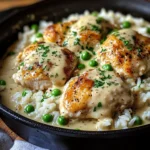 Easy Creamy Smothered Chicken And Rice Dinner Recipe