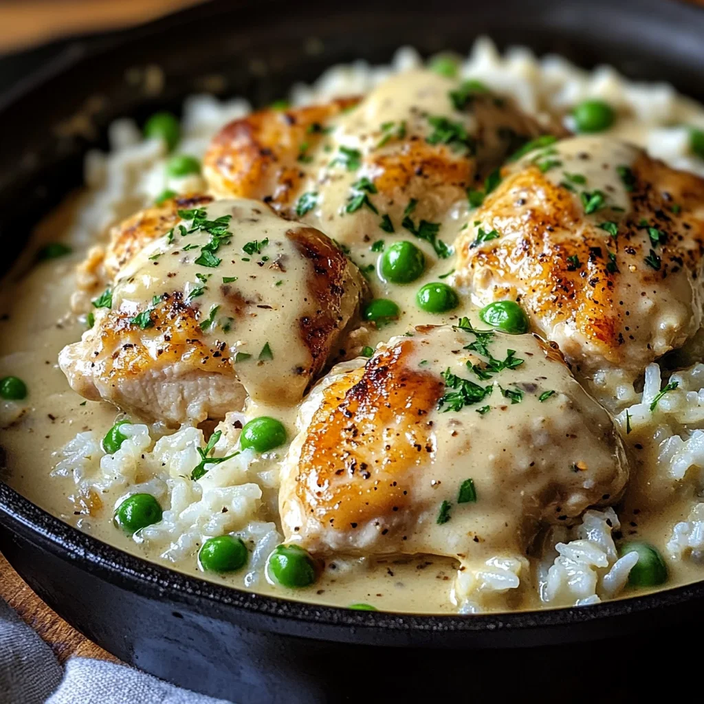 Easy Creamy Smothered Chicken And Rice Dinner Recipe