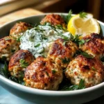 Greek Chicken Meatballs with Tzatziki Sauce