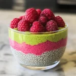 Raspberry Matcha Chia Pudding