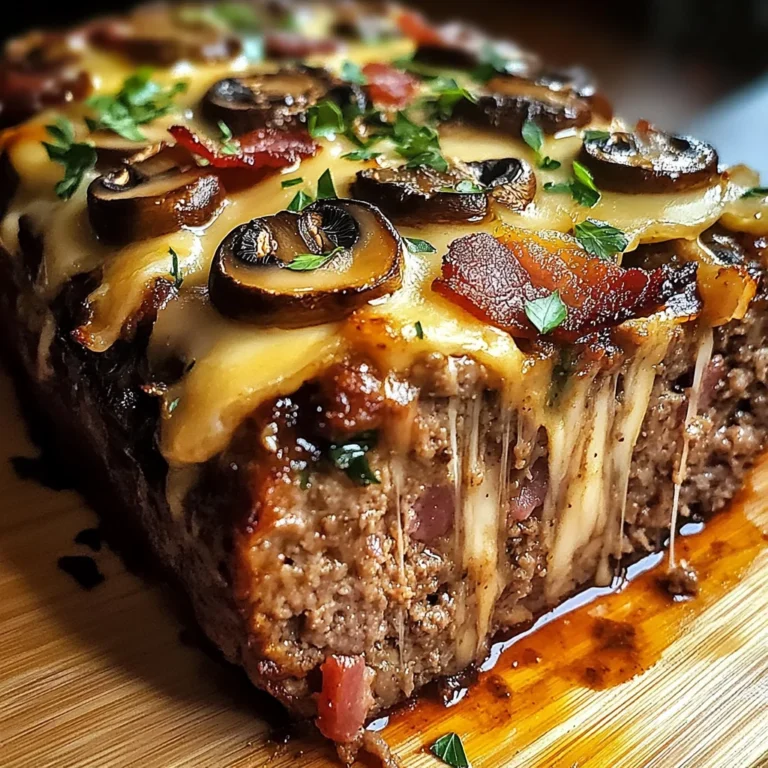 Swiss Turkey Bacon Mushroom Meatloaf