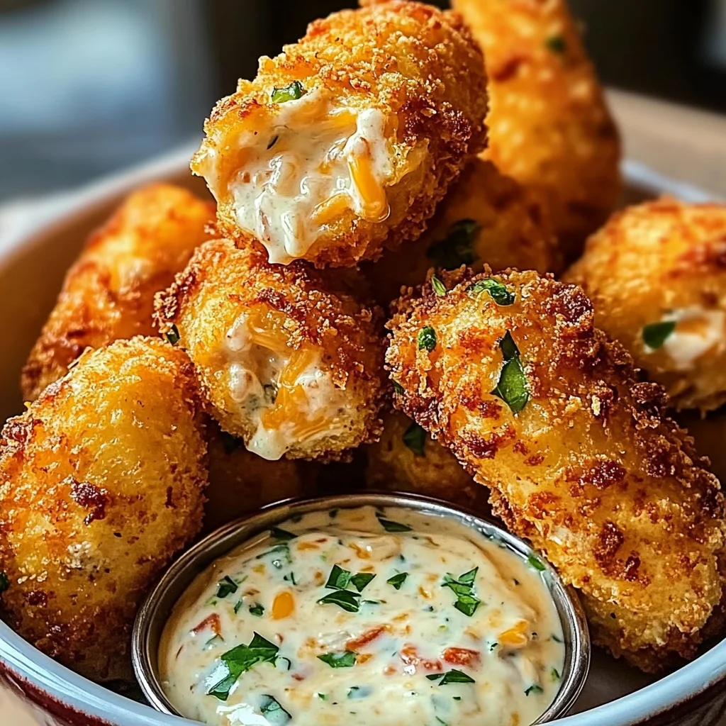 Cheesy Jalapeño Ranch Chicken Poppers with a Creamy Dip