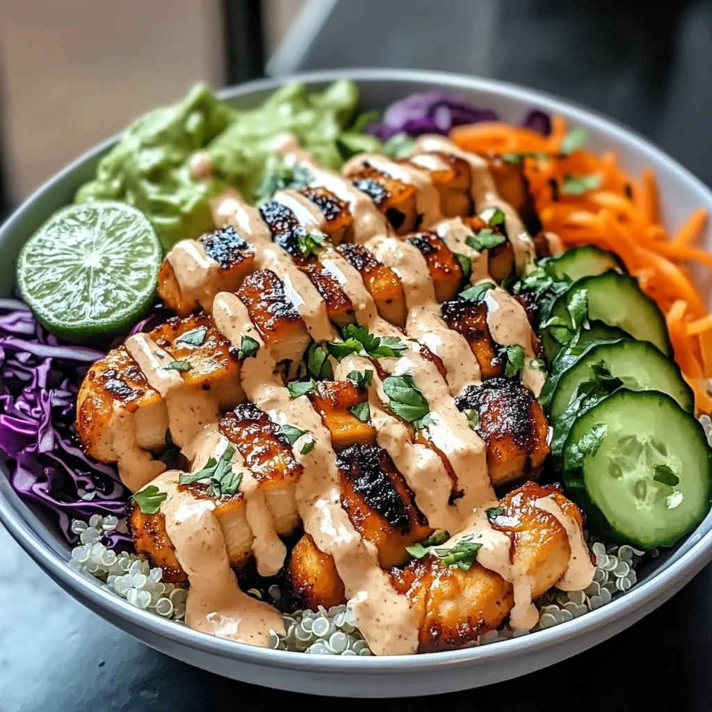 Chicken Quinoa Bowls with Coconut Lime Drizzle