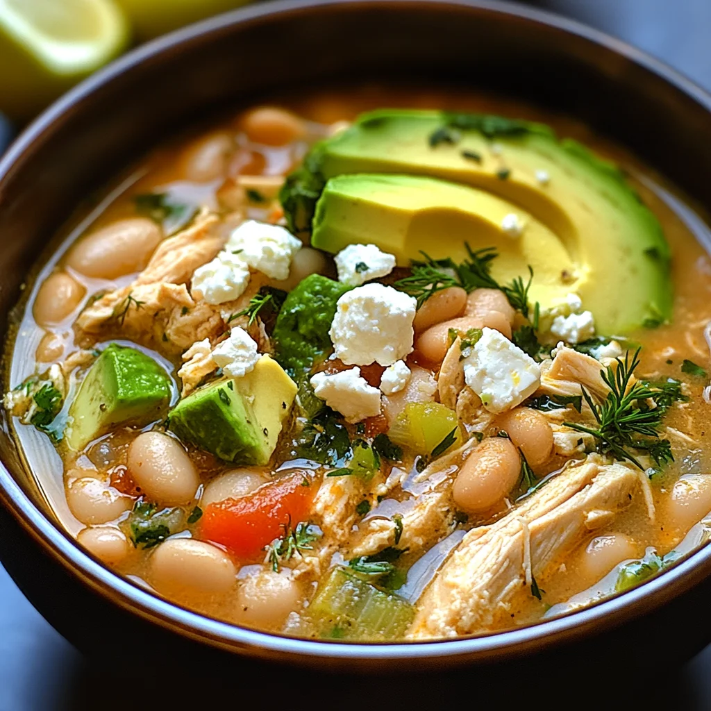 Crockpot Mediterranean White Chicken Chili