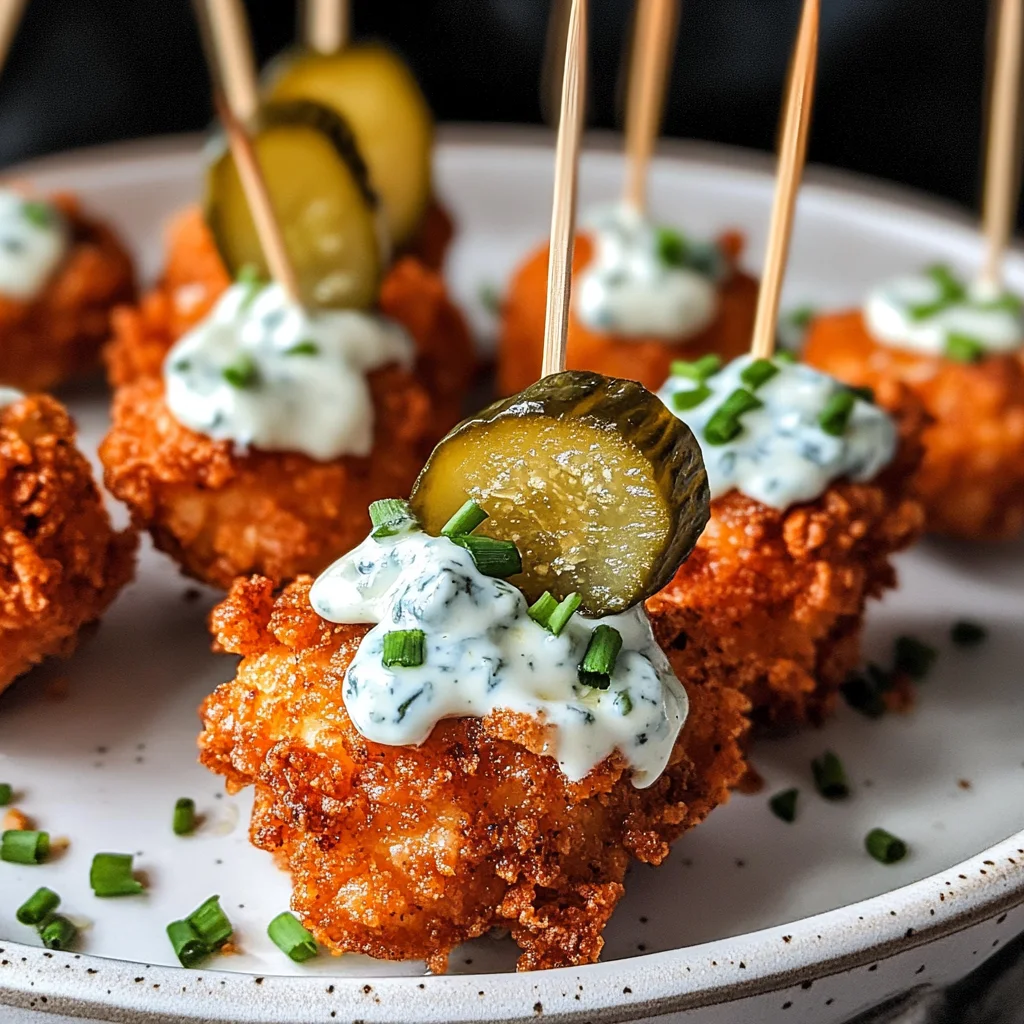 Pickle-Brined Chicken Bites w/ a Creamy Blue Cheese Sauce