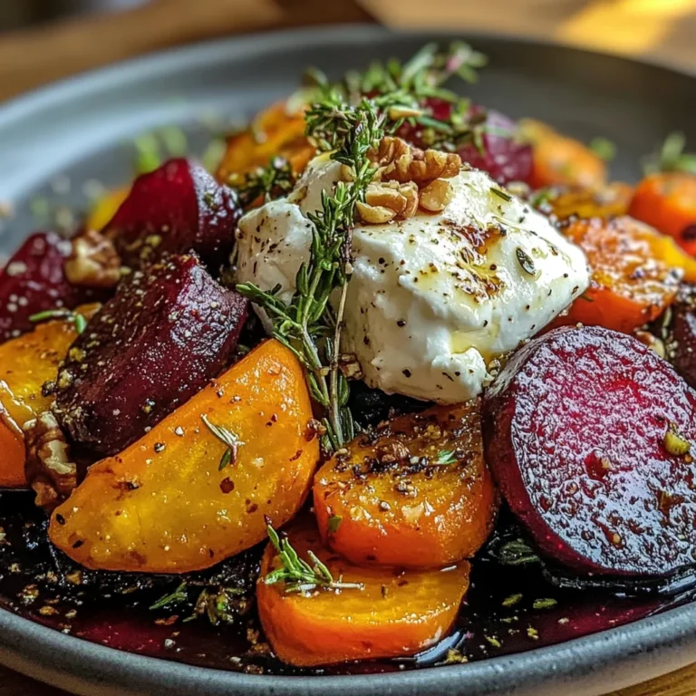 Roasted Beets and Carrots Salad with Burrata