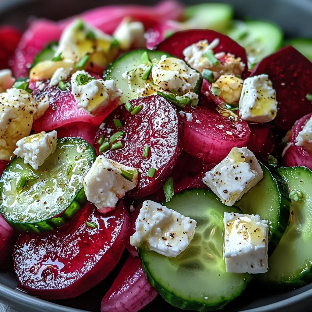 Vibrantly Easy Beet Salad with Feta and Cucumbers Delight