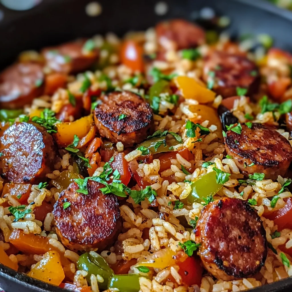 Cajun Sausage and Rice Skillet