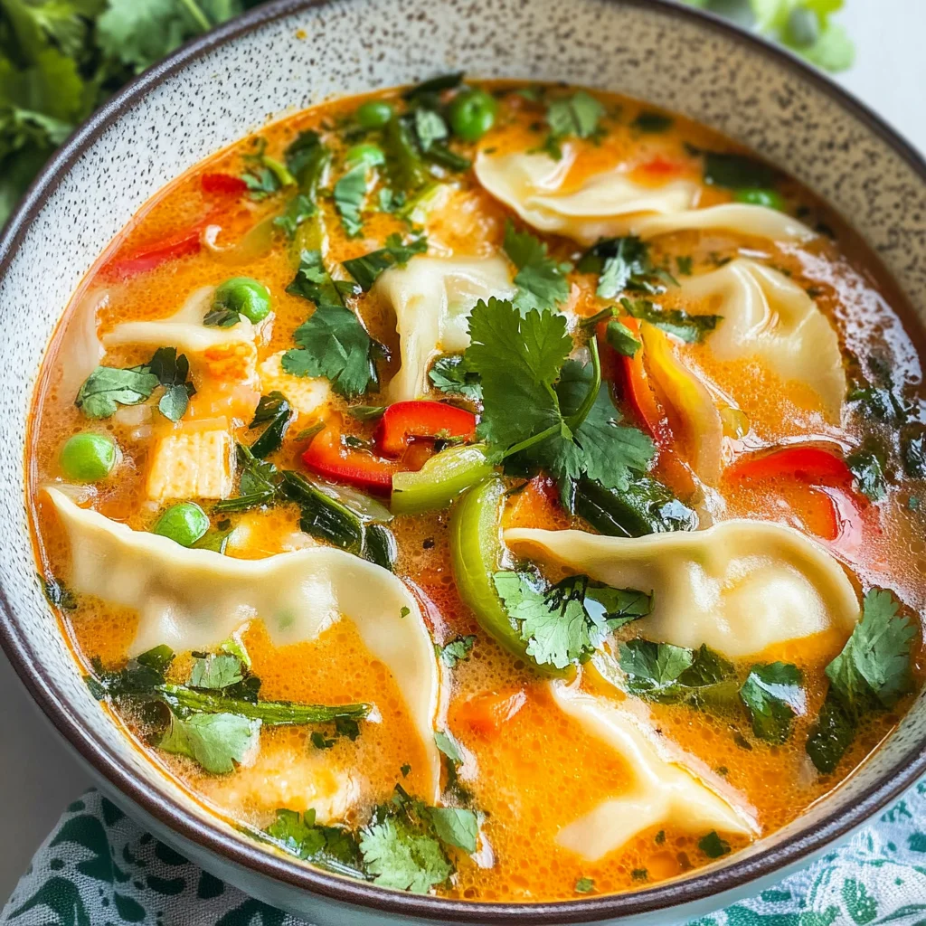 Thai Coconut Potsticker Soup