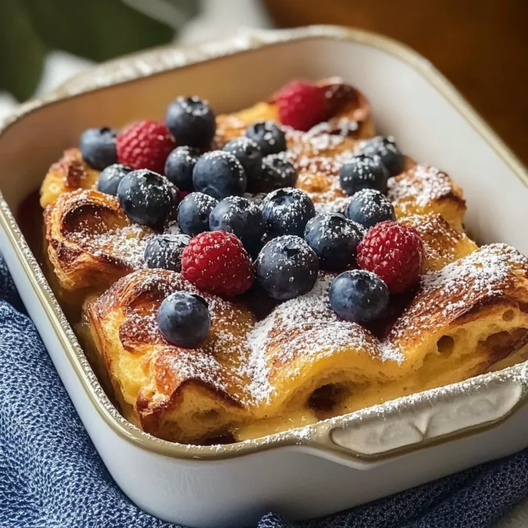 Delicious Croissant French Toast Casserole
