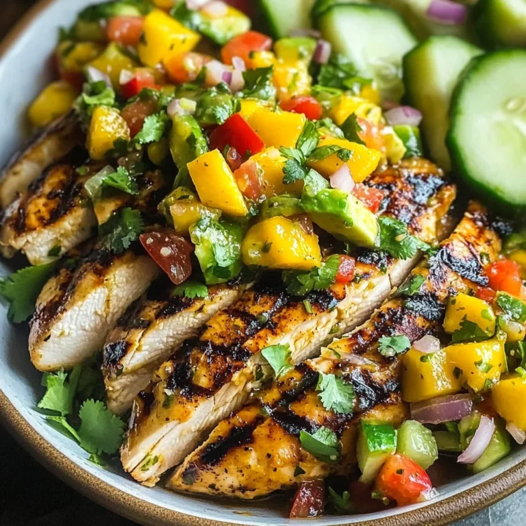 Grilled Cilantro Lime Chicken and Mango Salsa