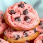 Strawberry Cake Mix Cookies with Chocolate Chips